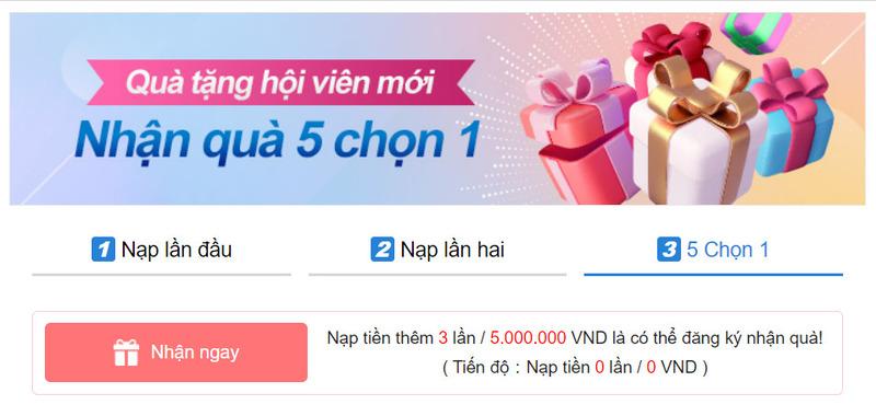 Nhận quà 5 chọn 1 cực hời